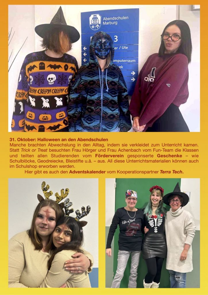 Halloween an den Abendschulen Marburg