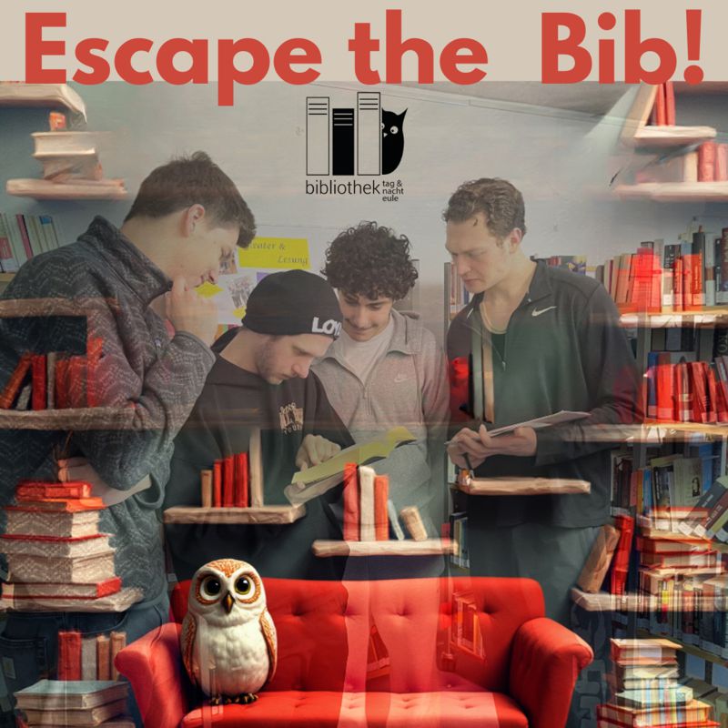 Studierende der E1 in der Bibliothek Tag- und Nachteule